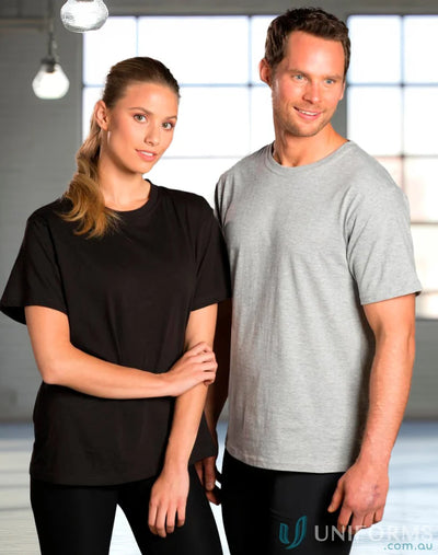 Two people wearing Braybrook Unisex Tee, a comfy budget unisex tee for all styles