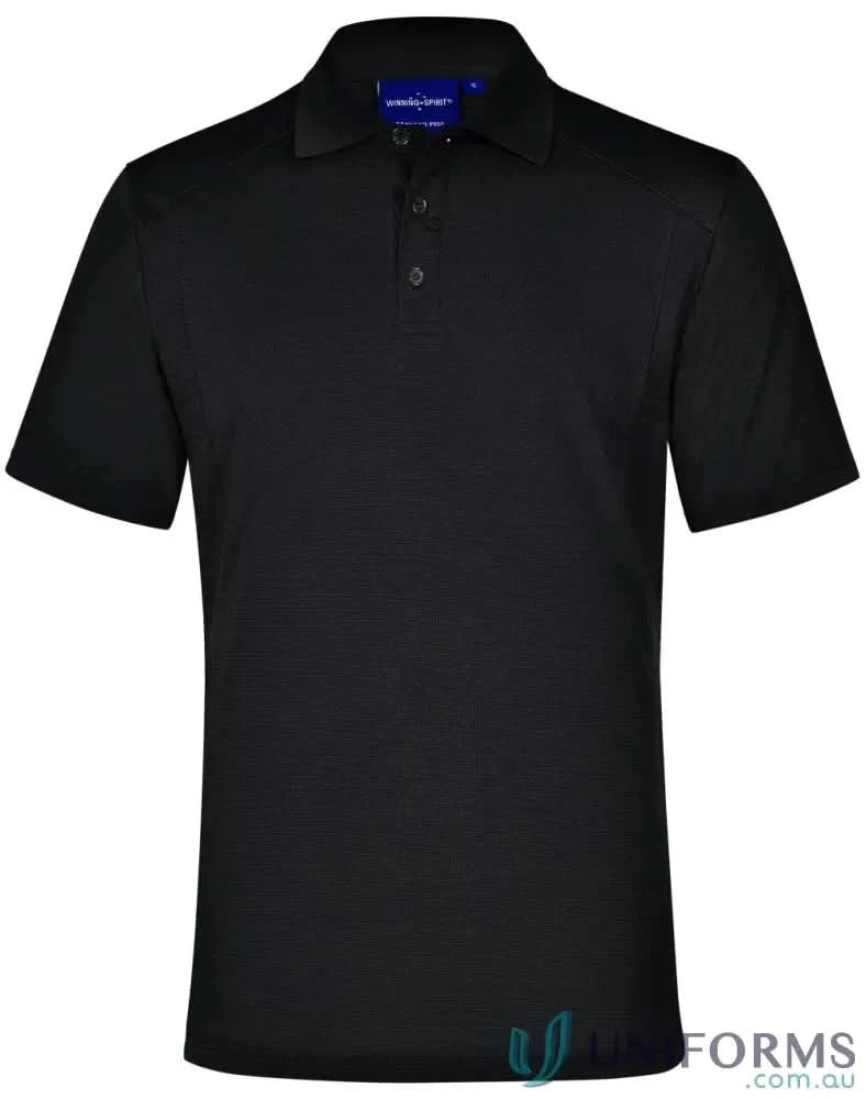 Winning Spirit PS59 Breathable Bamboo Charcoal Polo in Black