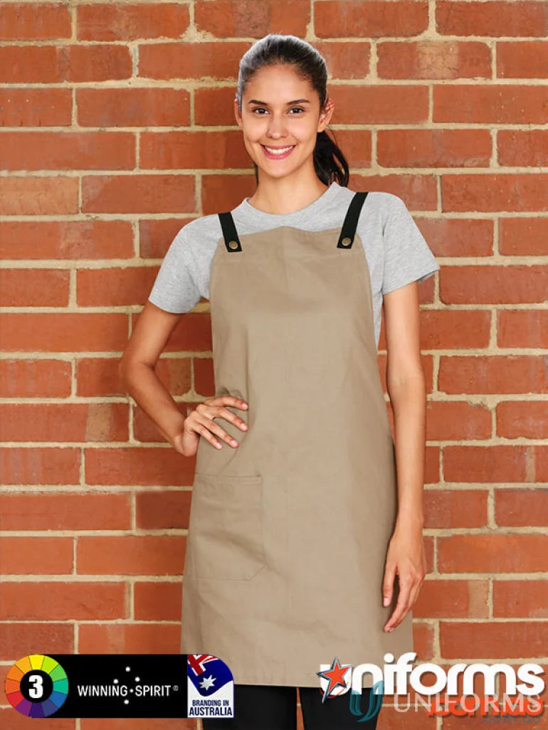 Winning Spirit AP07 Brunswick Bib Apron in Black