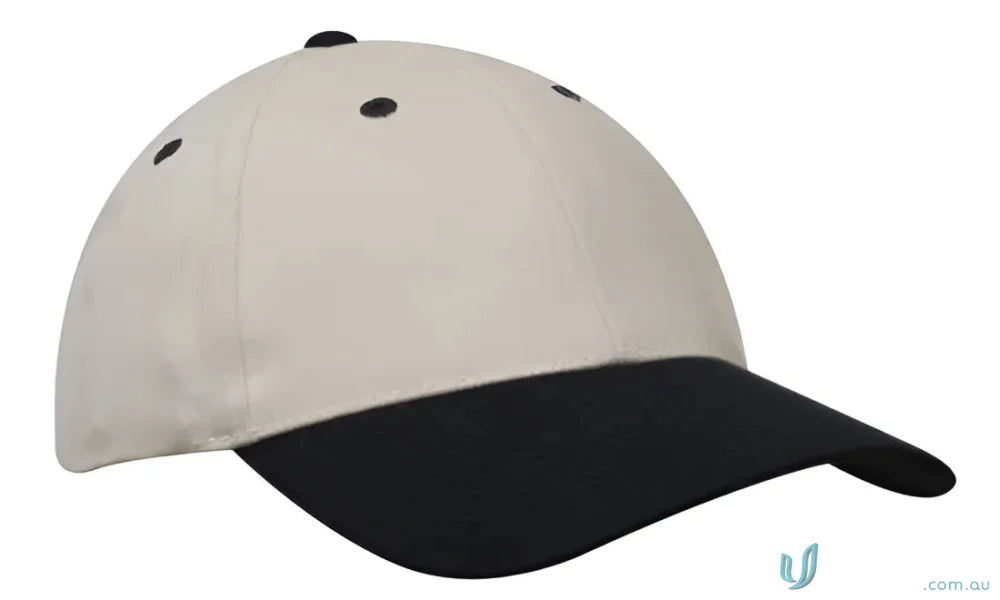Two-tone heavy brushed cotton cap with a contrasting peak for casual style