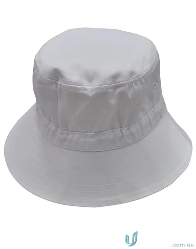 Winning Spirit H1034-1 Bucket Hat With Toggle in White