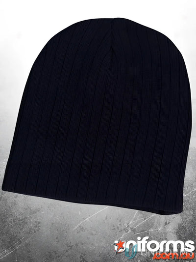 Winning Spirit CH62 Cable Knit Beanie in Navy