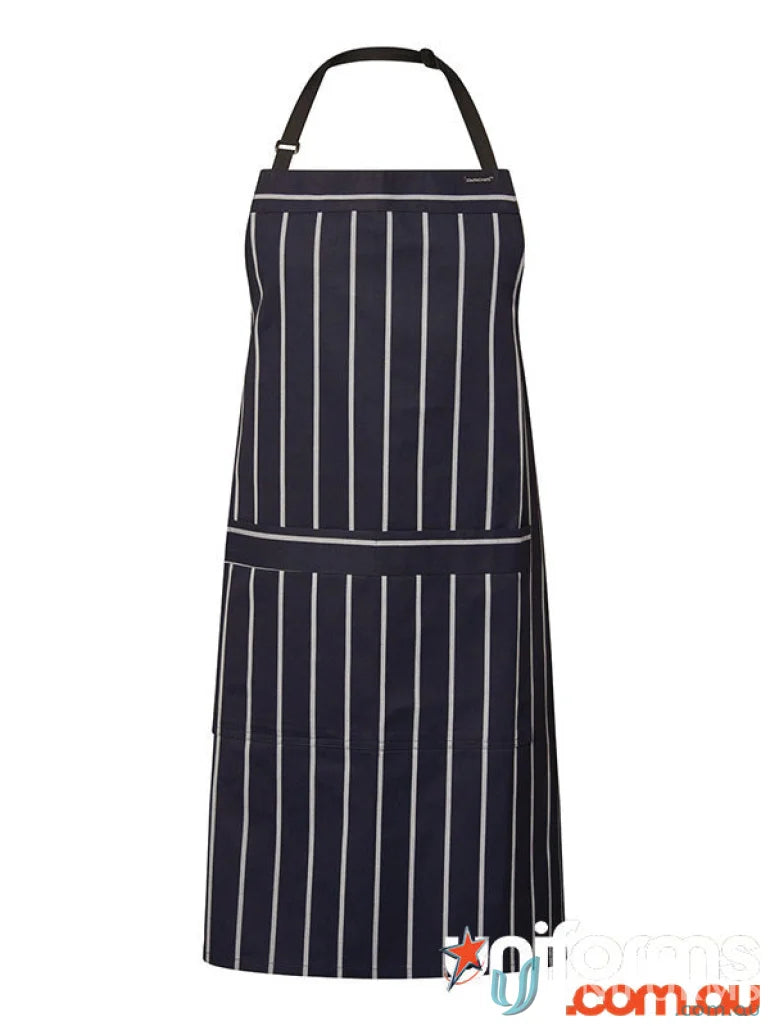 WorkCraft CA030 CAFE STRIPE APRON WTH PKT