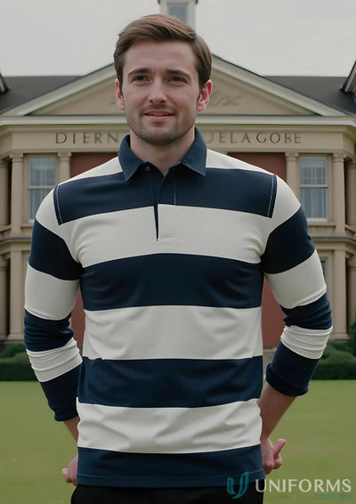 JBs 3SR Cambridge Striped Rugby Jumper in Navy/White