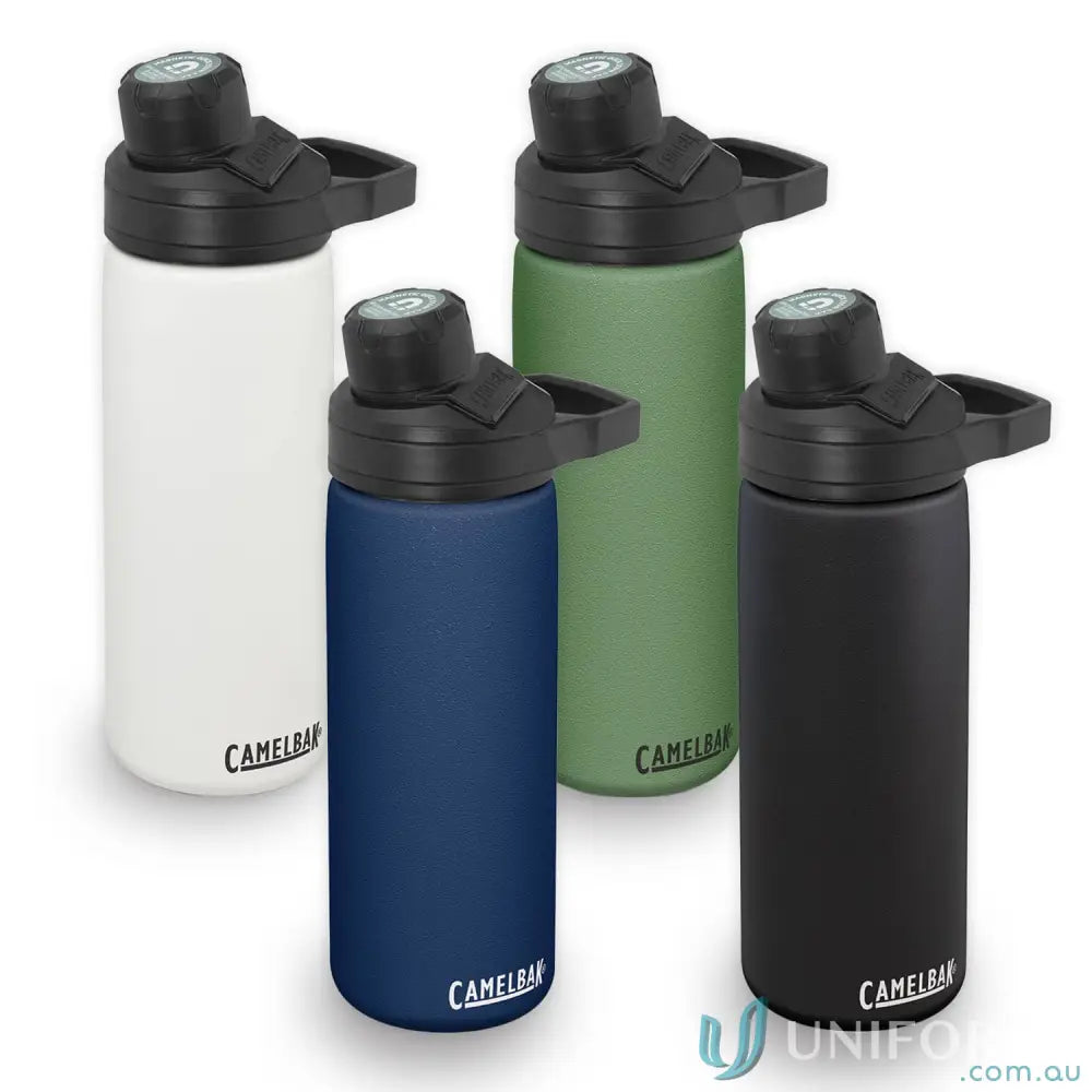 Four CamelBak Chute Mag 600ml bottles with double wall vacuum insulation for cold drinks all day