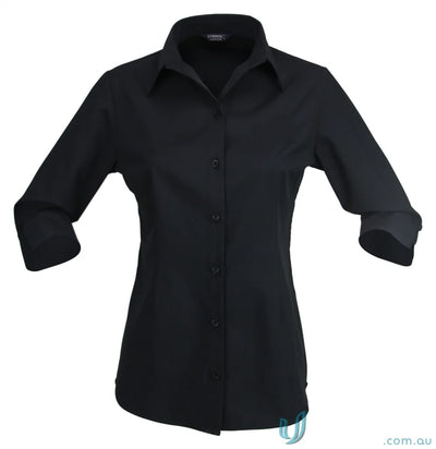 Stencil 2135Q Candidate Ladies 3/4 Sleeve Shirts in Black