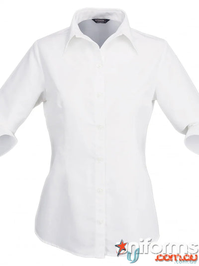 Stencil 2135Q Candidate Ladies 3/4 Sleeve Shirts in White front product image