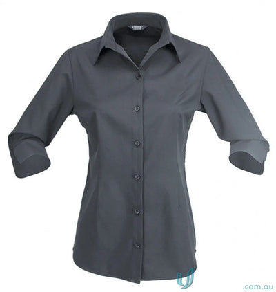 Stencil 2135Q Candidate Ladies 3/4 Sleeve Shirts in Charcoal