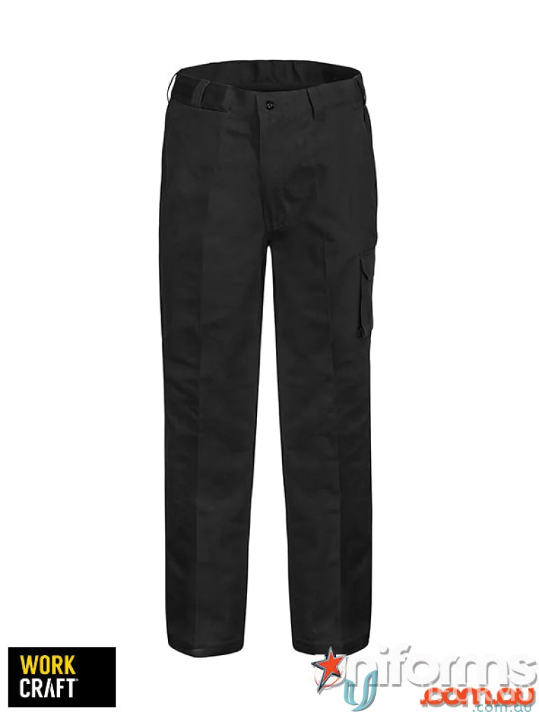 WorkCraft WP3077 Cargo Cotton Drill Trouser in Black