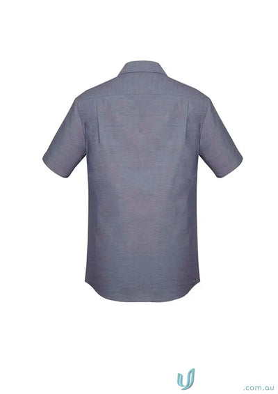 Gray short-sleeved Charlie Classic Fit RS968MS shirt with mechanical stretch