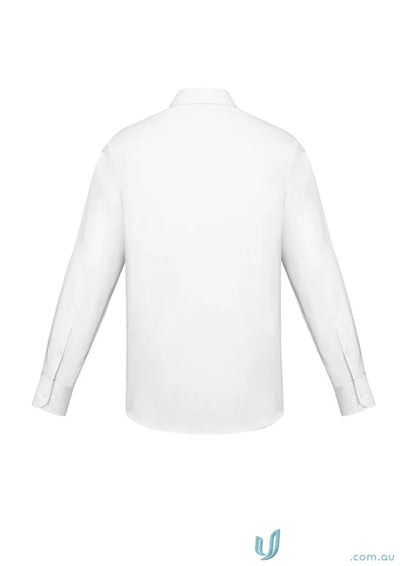 Charlie Slim Fit LS Shirt with mechanical stretch and white buttons in white