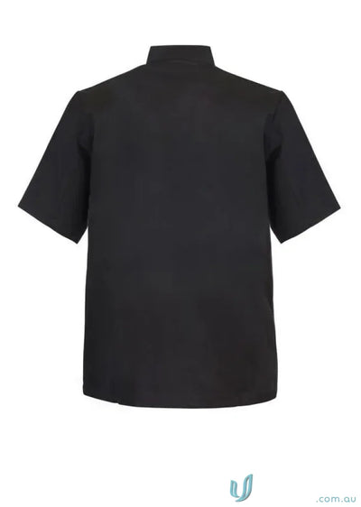 WorkCraft CJ041 Chef SS Tunic with Concealed Press Studs in Black