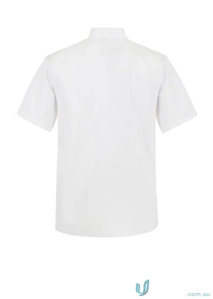WorkCraft CJ041 Chef SS Tunic with Concealed Press Studs in White