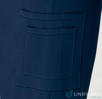 Navy blue cargo pocket on City Active Healthcare Pant for stylish uniforms