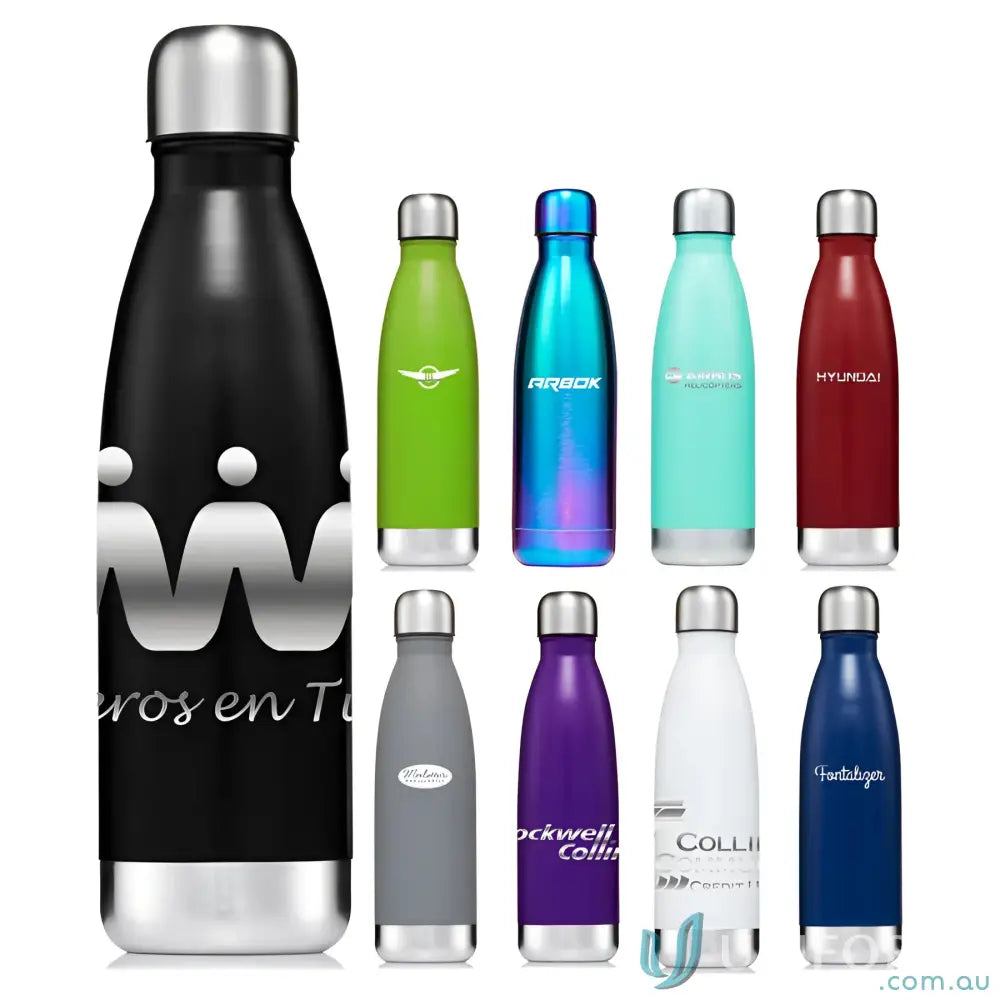 Assorted double-walled stainless steel vacuum insulated water bottles for stylish hydration