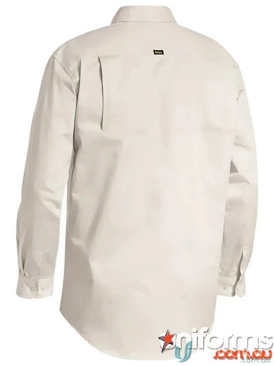 Khaki long-sleeved cool lightweight drill shirt with fit body chest from Bisley Closed