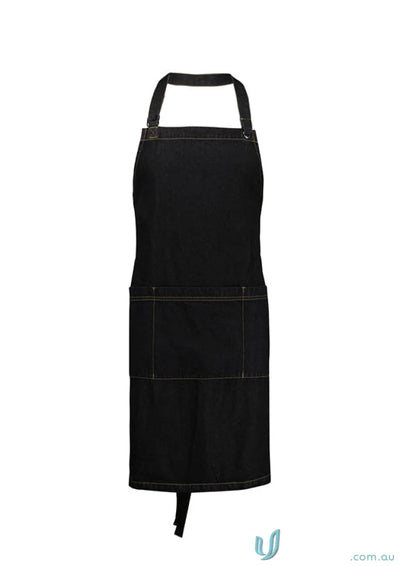 Black clout apron with pockets from Biz Collection Clout denim apron lineup