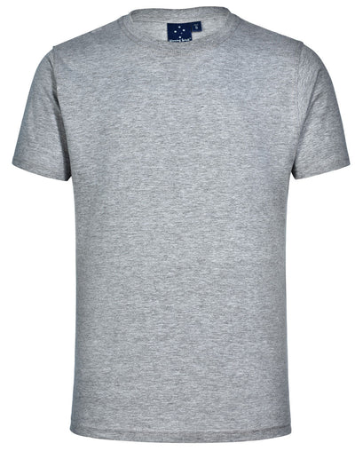 Gray heathered navy blue printed adult tee moq50, crew neck short sleeves