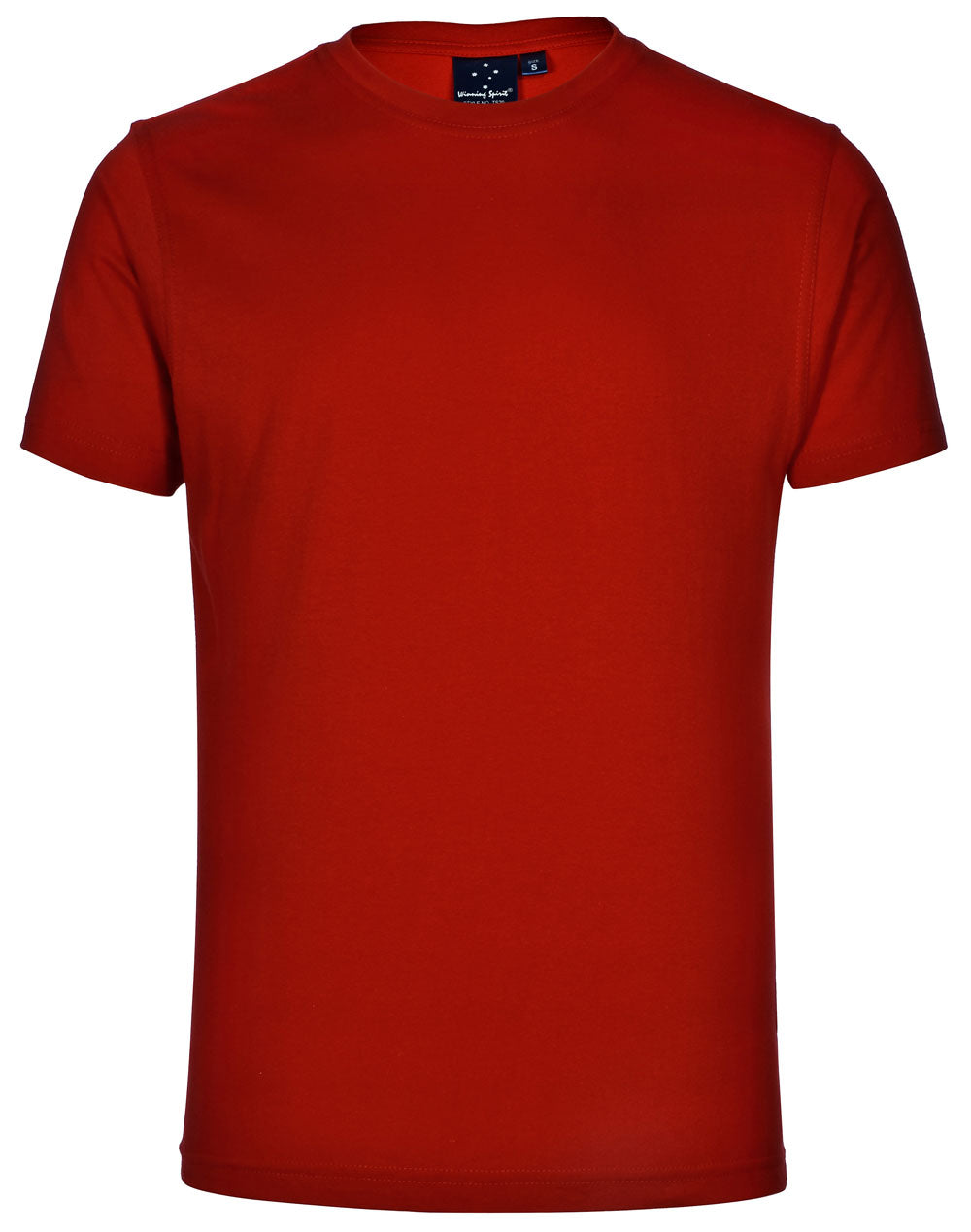 Solid red moq50 printed adult tee, soft cotton short-sleeve crew neck