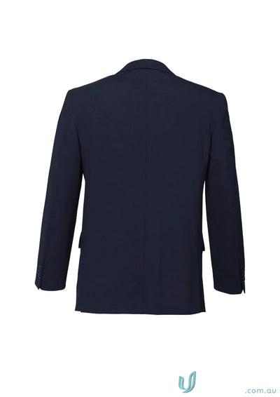 Dark blue Comfort Wool Mens 2 Button Single Breasted Jacket with premium wool stretch