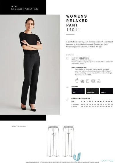 Womens comfort wool relaxed fit straight leg pants for a chill and comfy look