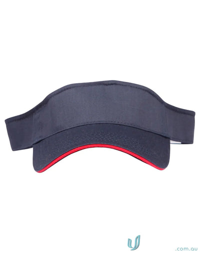 Gray visor with red trim from Winning Spirit Contrast Sandwich Visor line, ch49 contrast sandwich