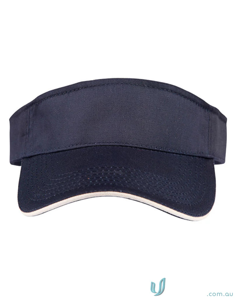 Navy blue Winning Spirit Contrast Sandwich Visor for sporty style and sun protection