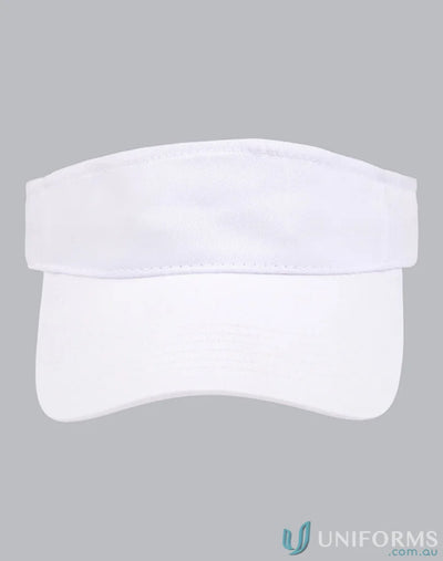 White sun visor from Winning Spirit Contrast features a CH49 contrast sandwich visor design