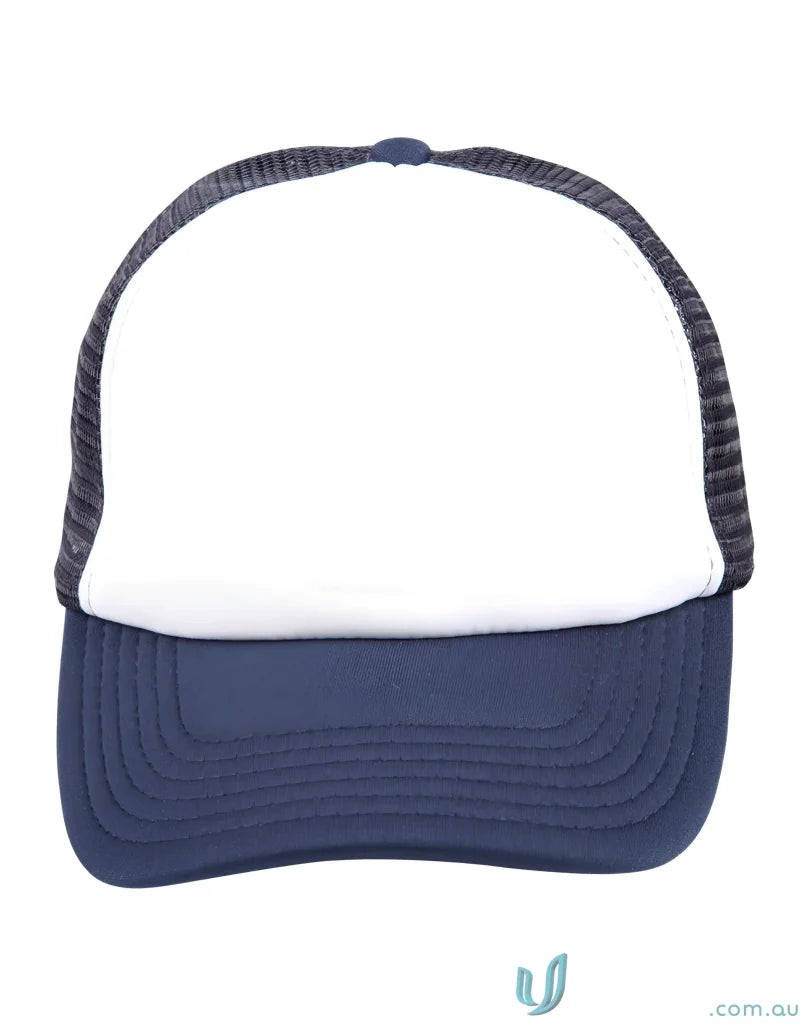 Blue and white winning spirit truckers contrast trucker cap for ultimate workwear