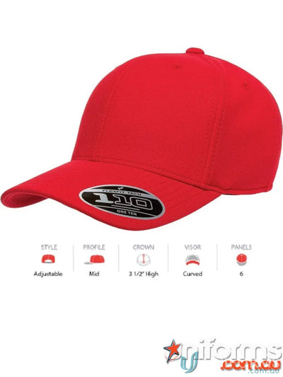Red baseball cap from Cool And Dry Cap, perfect for workwear and uniforms