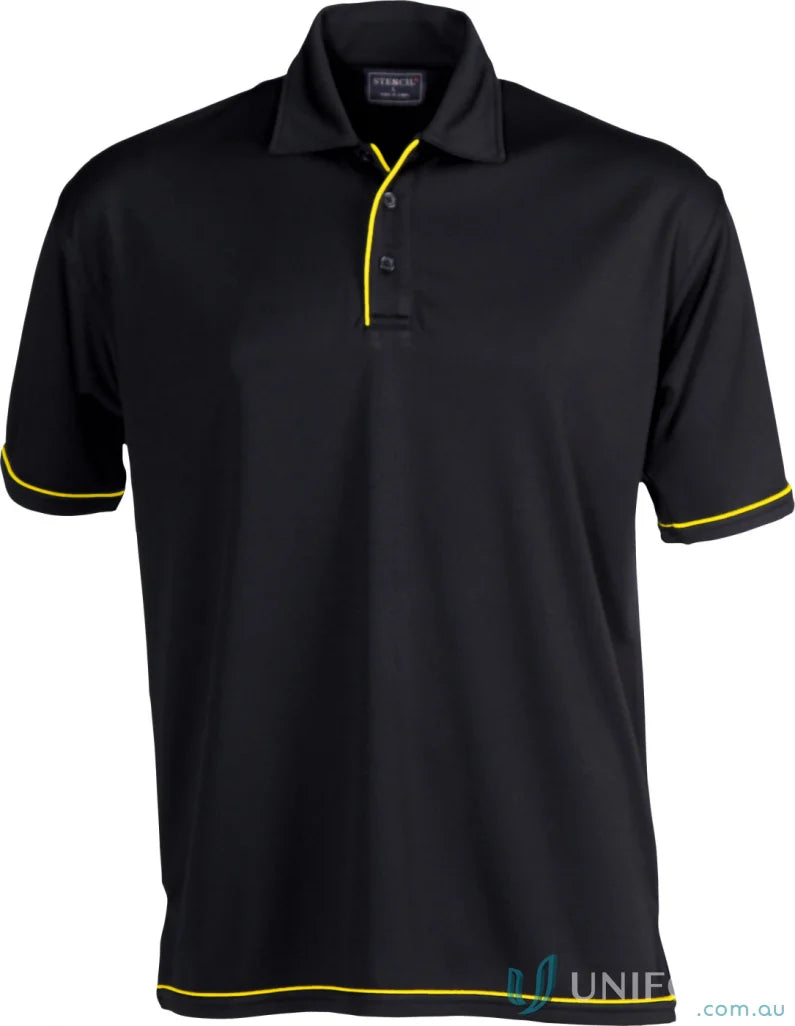 Stencil 1010B Cool Dry 2 Polo in Black/Gold