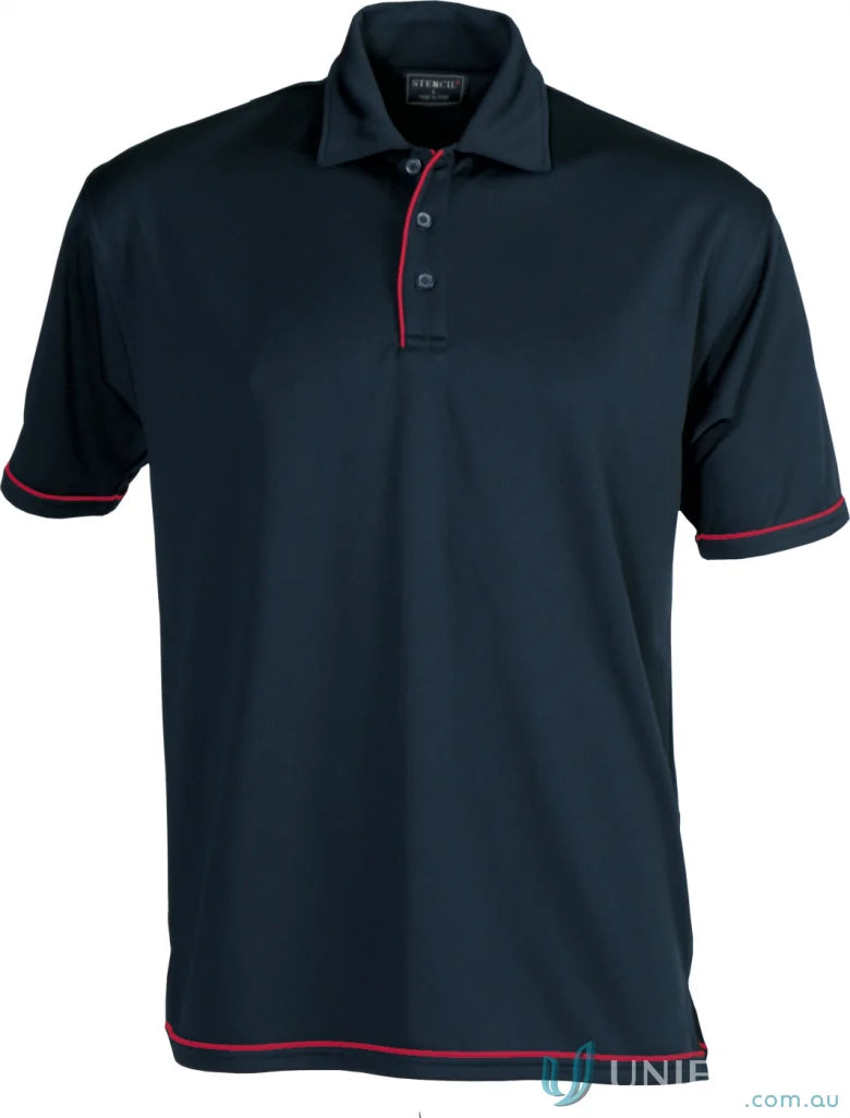 Stencil 1010B Cool Dry 2 Polo in Navy/Red