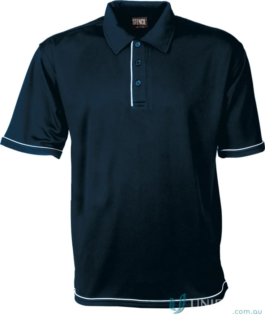 Stencil 1010B Cool Dry 2 Polo in Navy/White