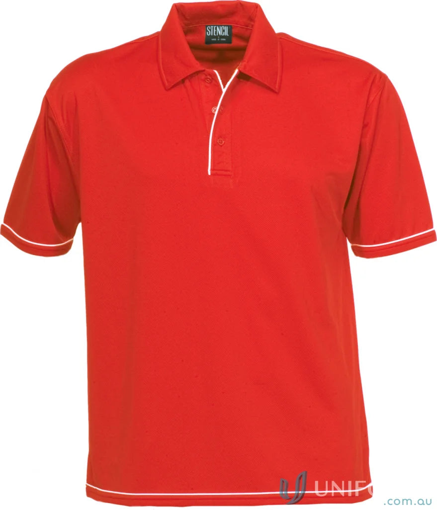 Stencil 1010B Cool Dry 2 Polo in Red/White