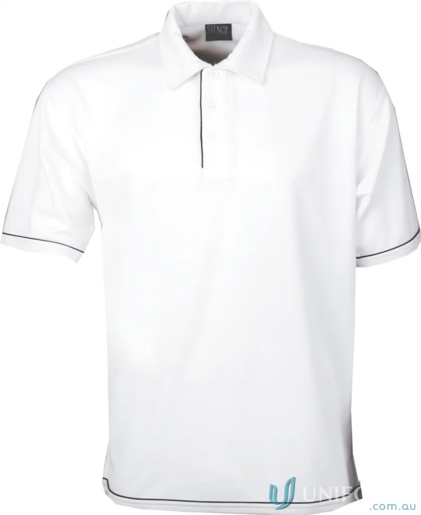 Stencil 1010B Cool Dry 2 Polo in White/Navy