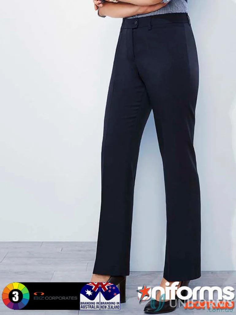 Black womens cool stretch relaxed fit straight leg pants for effortless style
