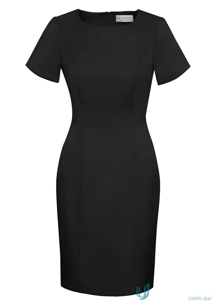 Black sheath dress from the cool stretch shift biz collection made with bamboo charcoal eco-friendly materials