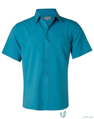 Turquoise m7600s mens cooldry short sleeve Winning Spirit Health Shirt