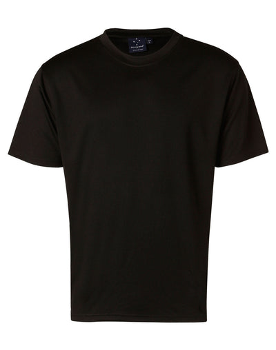 Black ts23 cooldry crew-neck t-shirt, smooth cotton short sleeves