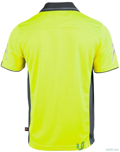 Yellow and gray short-sleeved Cooldry Vented Polo shirt for staying cool in style