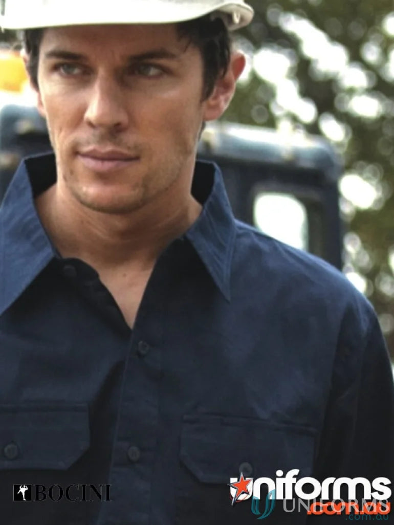 Bocini WS0680 Cotton Drill Work LS Shirt
