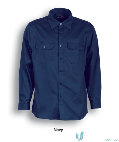 Bocini WS0680 Cotton Drill Work LS Shirt