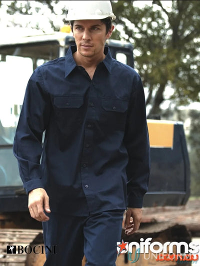 Bocini WS0680 Cotton Drill Work LS Shirt front product image
