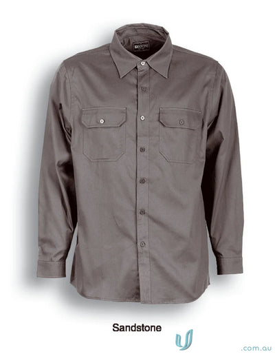 Bocini WS0680 Cotton Drill Work LS Shirt