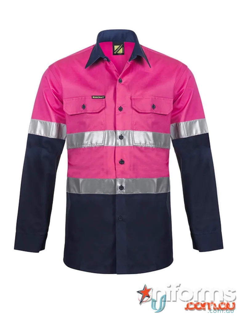 WorkCraft WS4132 Cotton L/S Shirt With CSR Tape front product image