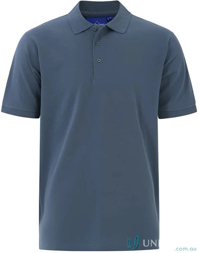 Blue pique polo shirt from Cotton Stretch Pique Polo collection at PS55 Darling Harbour