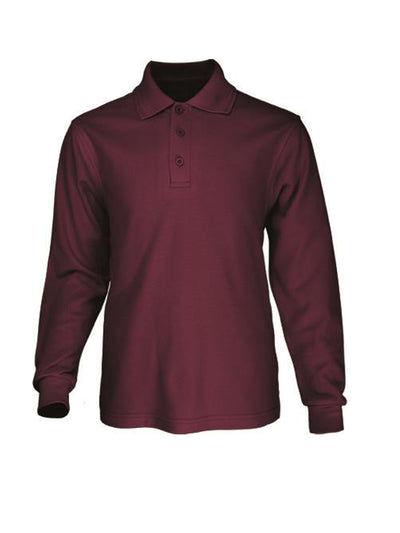 Bocini Unisex Adults Basic Long Sleeve Polo CP1401 - Maroon