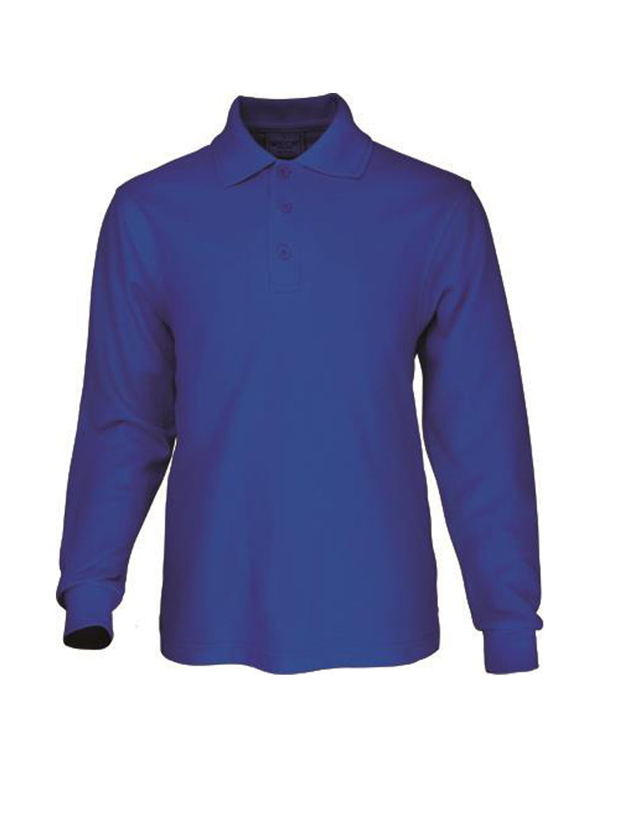 Bocini Unisex Adults Basic Long Sleeve Polo CP1401 - Royal Blue