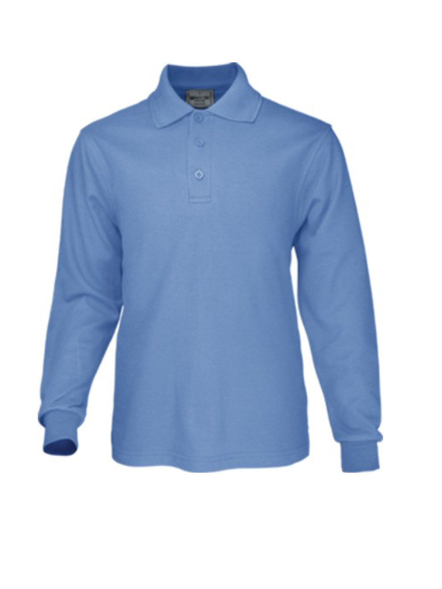 Bocini Unisex Adults Basic Long Sleeve Polo CP1401 - Sky Blue
