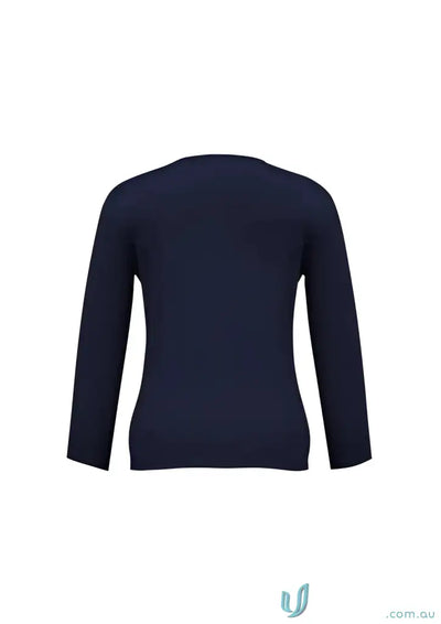 Navy long-sleeved sweater from CR EMF Ladies Zip Cardigan, perfect workwear or uniform